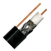 Perfect Vision Single Coax RG6 Coaxial Cable with Ground - Black - 100 ft Roll